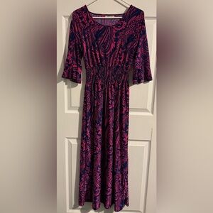 Paisley Stretch Fit Dress sz M